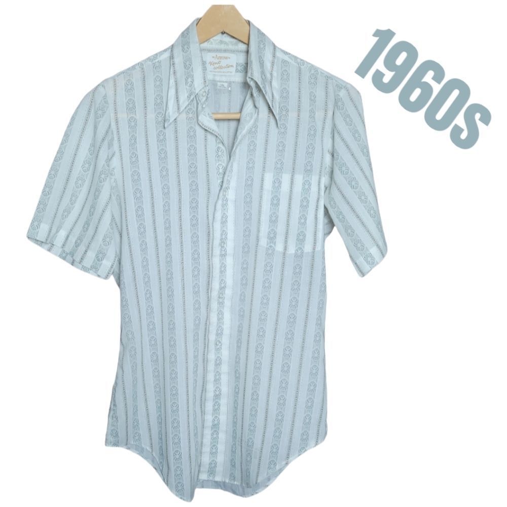 60s Arrow Kent Collection Collared button down 14 1/2" Short Sleeve